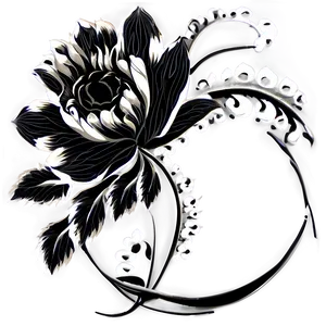 Black Floral Design Png Wgk PNG Image