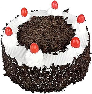 Black Forest Cake Top View PNG Image