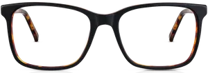 Black Frame Eyeglasses Transparent Background PNG Image