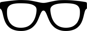 Black Frame Eyeglasses Vector PNG Image