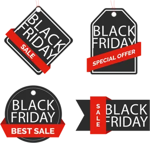 Black Friday Sale Tags Vector PNG Image