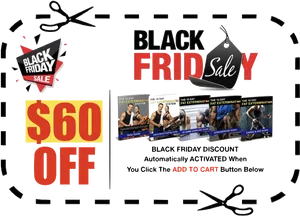 Black Friday Sale60 Dollars Off Promotion PNG Image