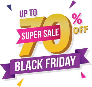 Black Friday Super Sale70 Percent Off PNG Image