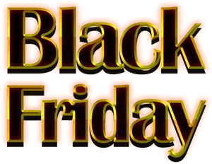 Black Friday3 D Text Graphic PNG Image