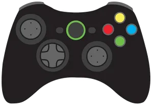 Black Game Controller Graphic PNG Image