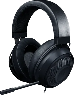 Black Gaming Headsetwith Microphone PNG Image