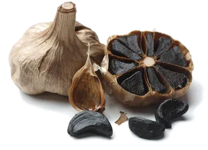 Black Garlic Still Life PNG Image