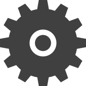 Black Gear Icon Silhouette PNG