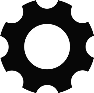 Black Gear Icon Simple Design PNG Image