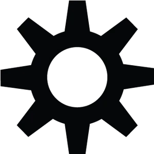 Black Gear Icon Simple Design PNG Image