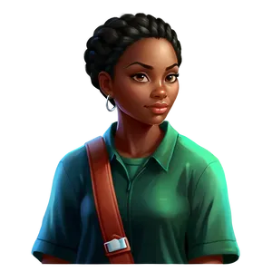 Black Girl Cartoon Avatar Png Qgy32 PNG Image