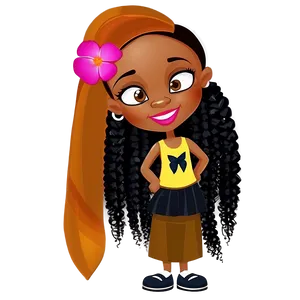 Black Girl Cartoon Character Design Png Cgb PNG Image