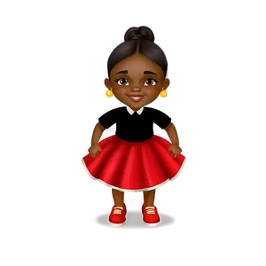 Black Girl Cartoon With Camera Png Pdj47 PNG Image