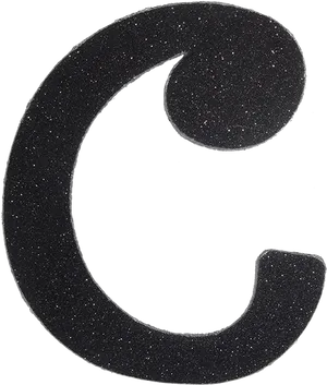 Black Glitter Letter C PNG Image