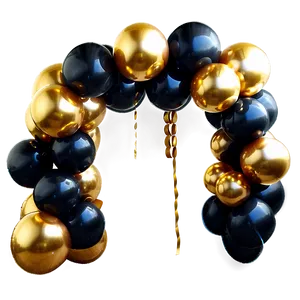 Black Gold Balloon Garland Png 06132024 PNG Image