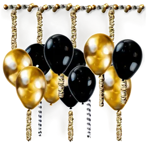 Black Gold Balloon Garland Png 34 PNG Image