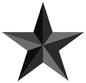 Black Gradient Star Graphic PNG Image