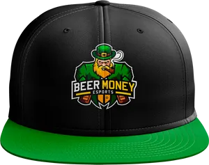 Black Green Esports Cap Beer Money PNG