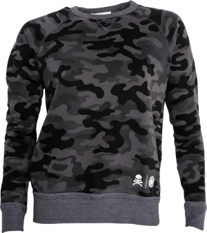 Black Grey Camo Sweatshirt PNG Image