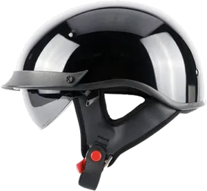 Black Half Face Motorcycle Helmet PNG Image