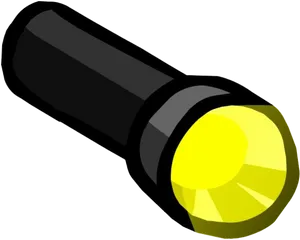 Black Handheld Flashlight Illustration PNG Image