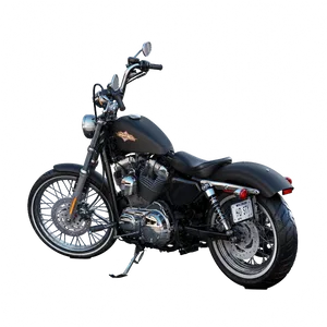 Black Harley Davidson Chopper PNG Image