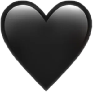 Black Heart Emoji PNG Image