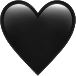 Black Heart Emoji Graphic PNG Image