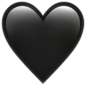 Black Heart Emoji Graphic PNG Image