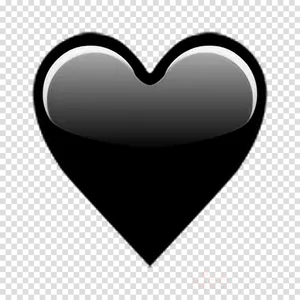 Black Heart Emoji Transparent Background PNG Image