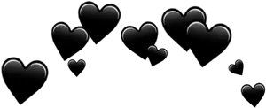 Black Hearts Transparent Background PNG Image