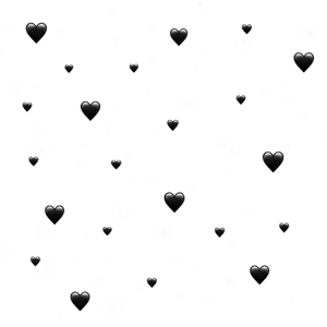 Black Heartsand White Spots Pattern PNG Image