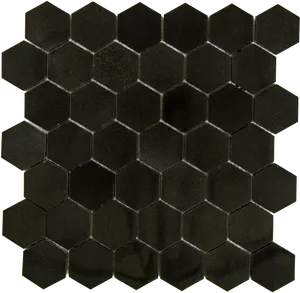 Black Hexagon Tile Pattern PNG Image