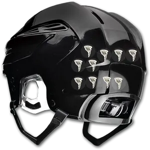 Black Hockey Helmet Side View PNG Image