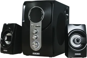 Black Home Theater Speaker System PNG Image