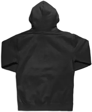 Black Hoodie Back View PNG Image