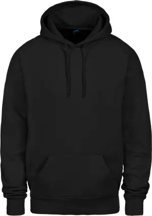 Black Hoodie Mockup Front View PNG Image