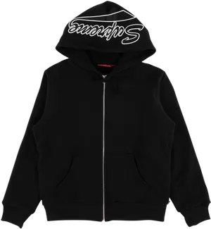 Black Hoodiewith White Logo PNG Image