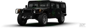 Black Hummer H1 Offroad Vehicle PNG Image