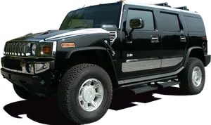 Black Hummer H2 S U V PNG Image