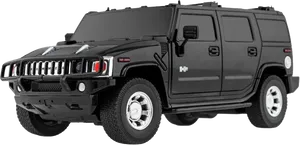 Black Hummer H2 S U V PNG Image