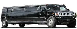 Black Hummer Limousine Side View PNG Image