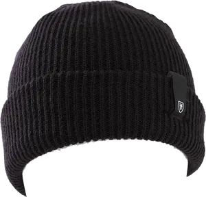 Black Knit Beanie Hat PNG Image