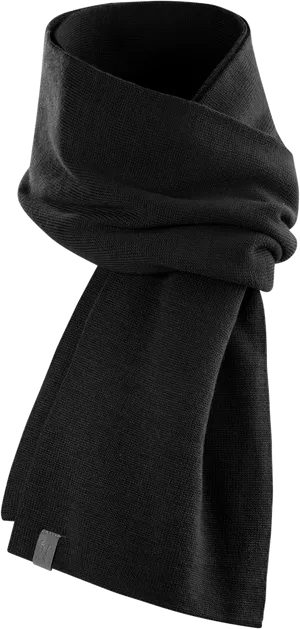 Black Knit Scarf Product Display PNG Image