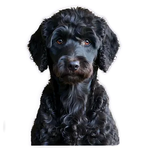 Black Labradoodle Portrait Png Chj PNG Image