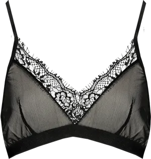 Black Lace Bralette Design PNG Image