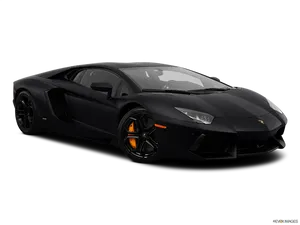 Black Lamborghini Aventador Side View PNG Image