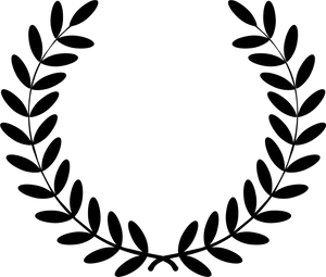 Black Laurel Wreath Graphic PNG Image