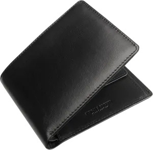 Black Leather Bifold Wallet PNG Image