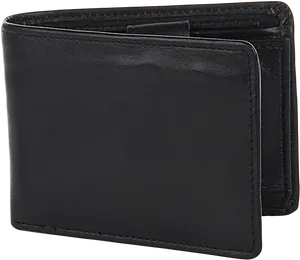 Black Leather Bifold Wallet PNG Image